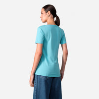 Camiseta Modal Gola U Feminina | Travel Collection - Azul Turquesa
